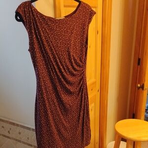 LOFT Maroon Patterned Mini Dress